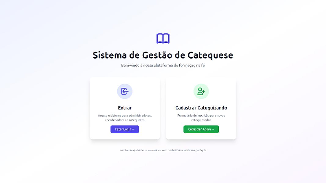 Sistema de Gestão de Catequese