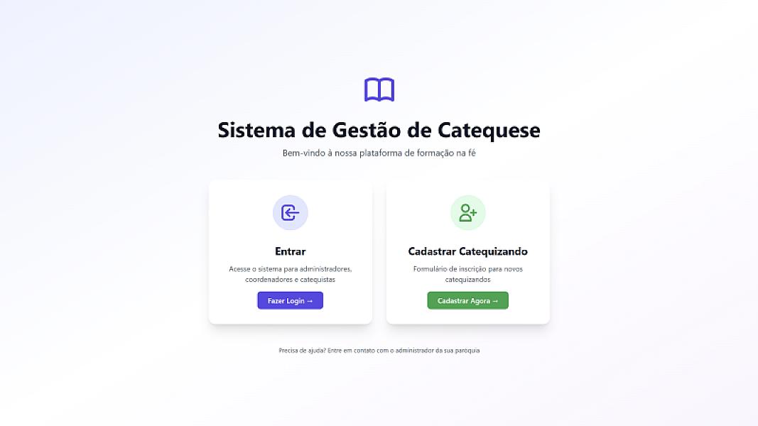 Sistema de Gestão de Catequese
